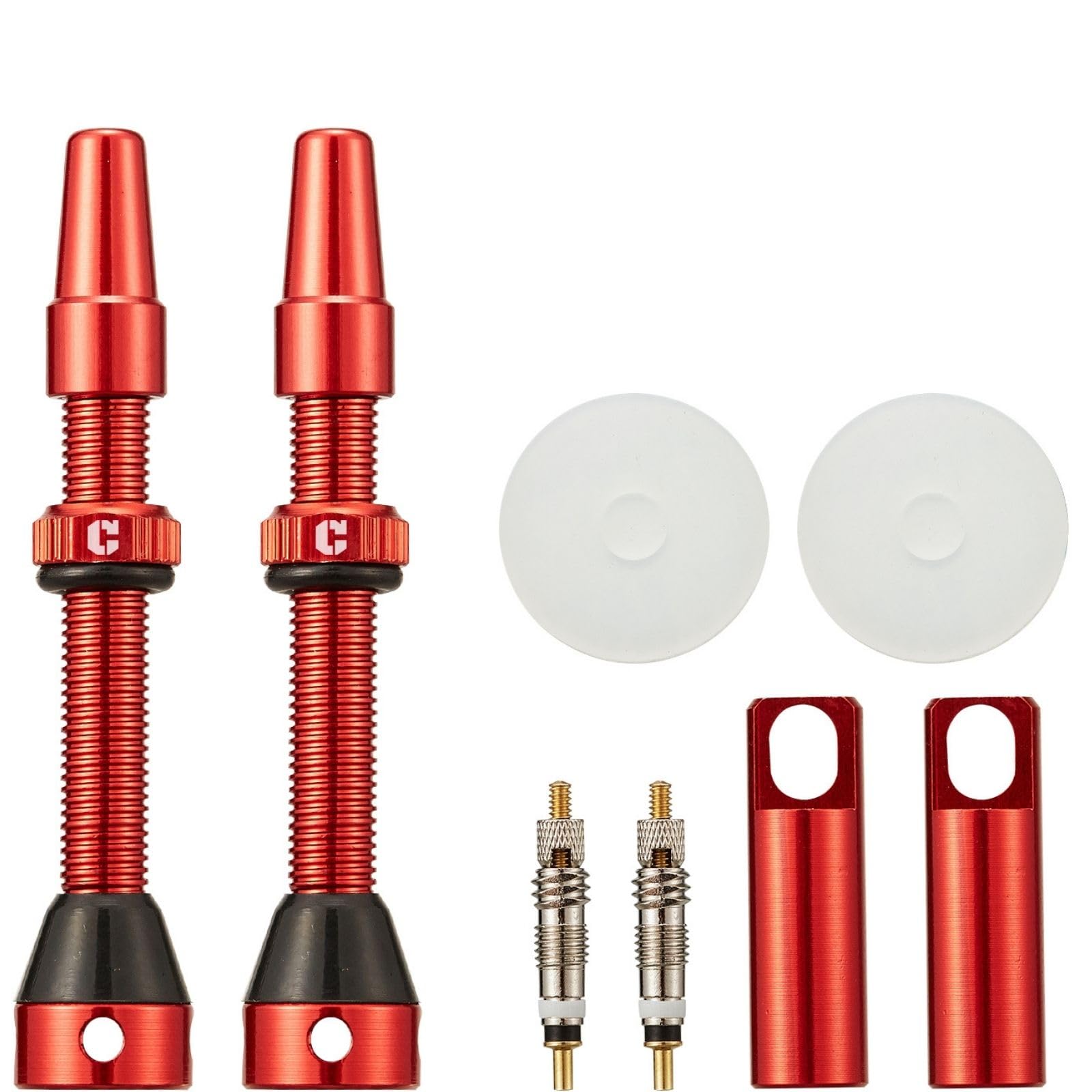Corki Cycles Tubeless Presta Valve Stem 40 44 55 60 80 100mm with 2PCS Valve Core and 2PCS Remover Tool (Black Red Gold Rainbow)