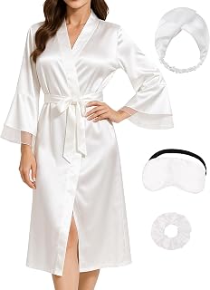 Satin Robe for Women Long Silk Bride Bridesmaid Robes Silky Bathrobe Loungewear for Wedding Party Bridal Shower Gifts