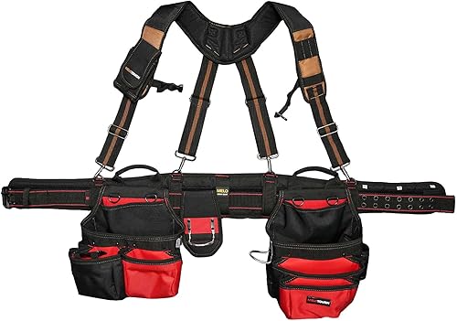 Miniatura 4 de MELOTOUGH Tirantes de cinturón de herramientas Tirantes de trabajo de construcción con soporte desmontable para teléfono cómoda almohadilla de