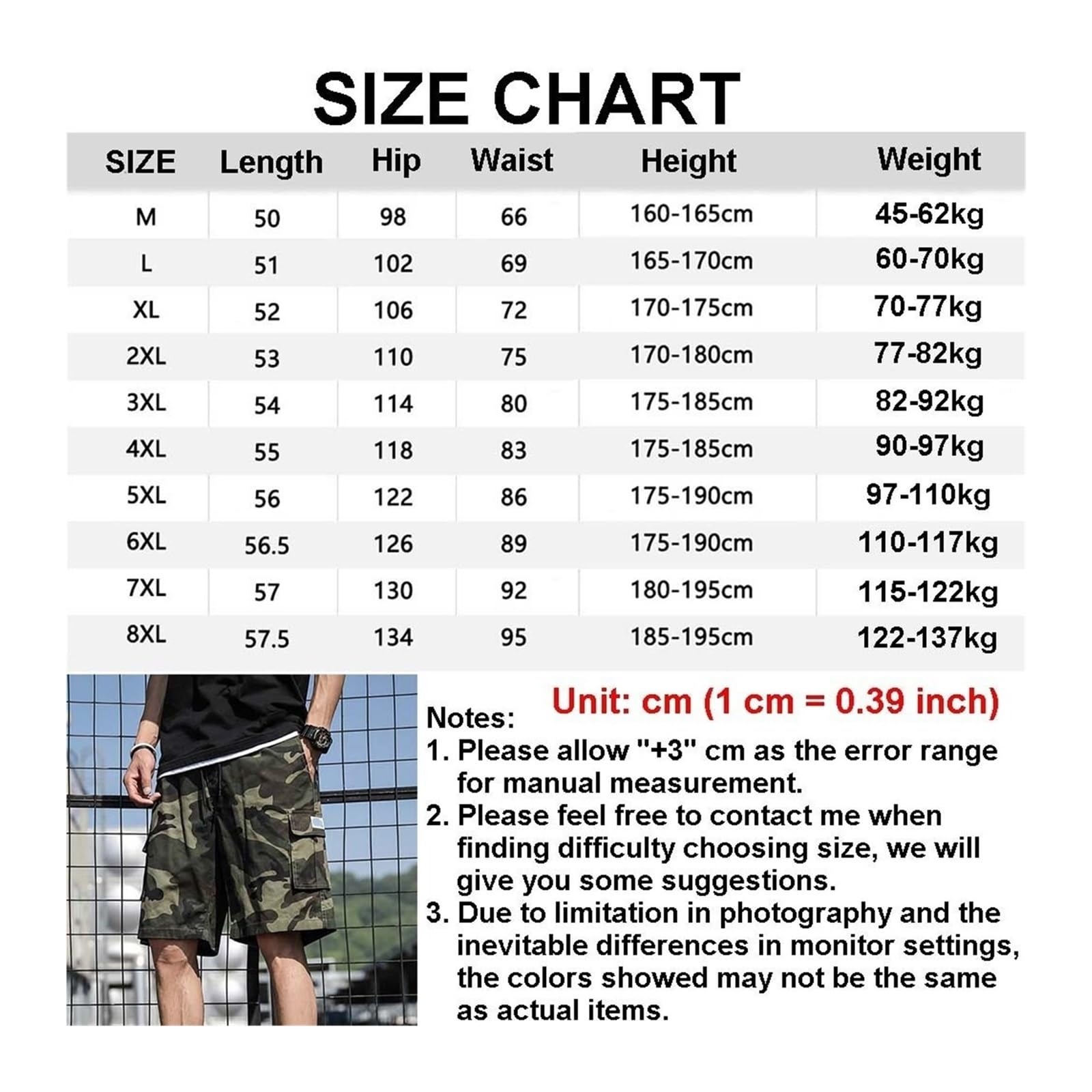 Krótkie spodnie Męskie szorty bojówki Letnie szorty Chino Elastyczny pas z kieszeniami Spodnie garniturowe Duże rozmiary M-8XL (wojskowa zieleń, 8XL)