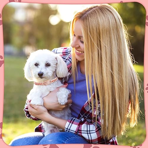 Miniatura 7 de Collar de cadena para perro con purpurina de 12 pulgadas, collar de oro rosa y plata con diamantes para perros, cadenas para perros cubanos y
