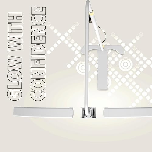 Miniatura 6 de Hi_friend Luz de suelo LED de pestañas de 26 pulgadas, lámpara de media luna para extensión de pestañas, luz de pestañas arqueadas, iluminación