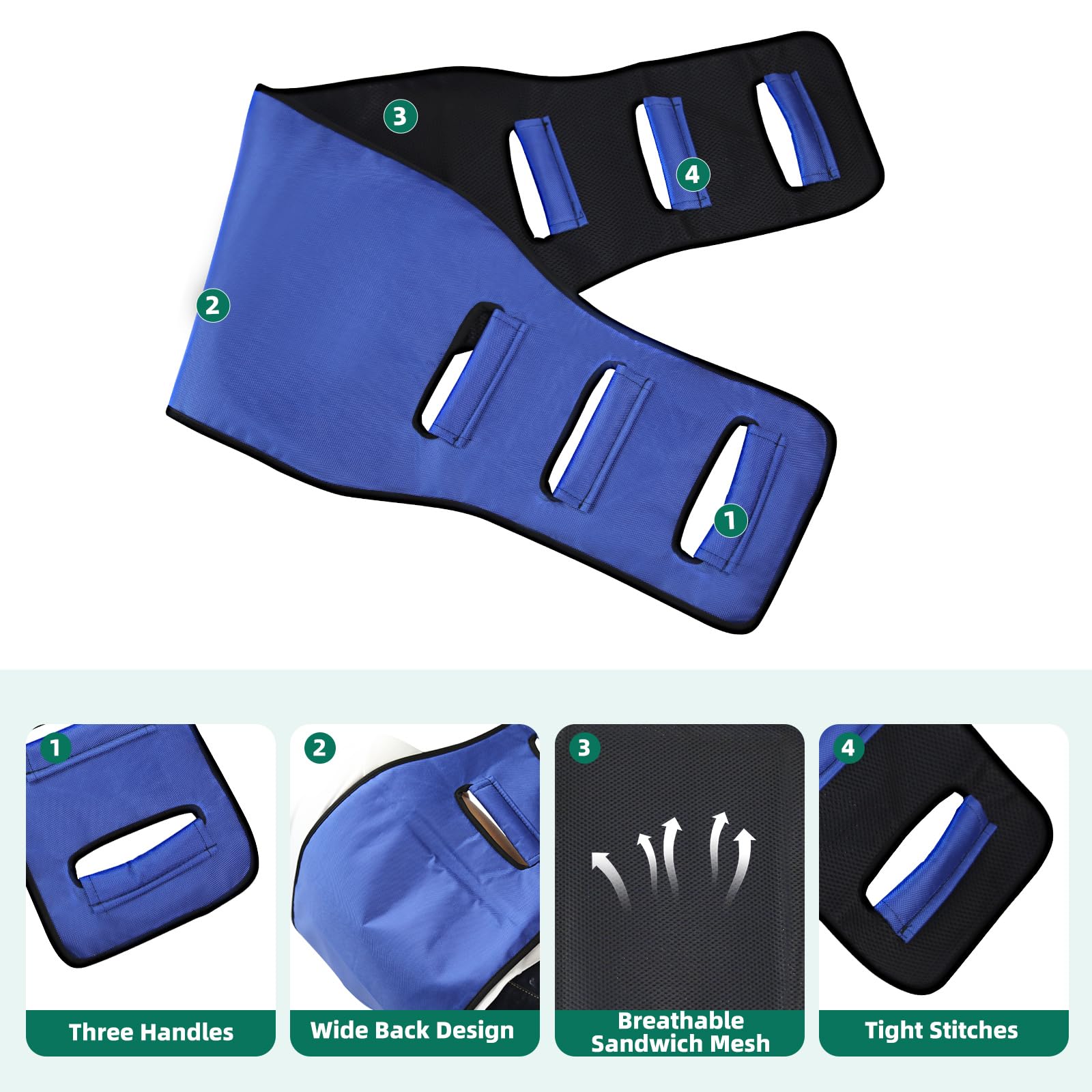 Imbracatura di trasferimento per anziani,Cuscino da letto con manici,Ampia cintura per pazienti costretti a letto,Cintura per andatura per infermieristica Turn Assist Device