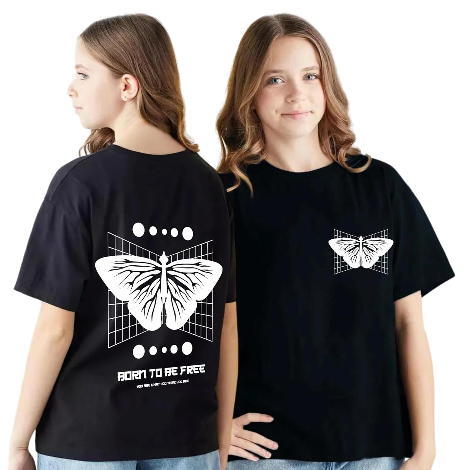 Uniplanet Store Girls Black Cotton Half Sleeve Regular Fit Born to Free T-Shirt – Stylish & Comfortable Casual Wear - Review, Price and Buying Guide