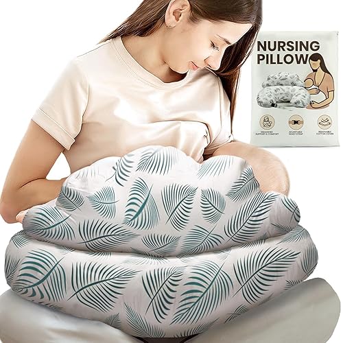 Miniatura 9 de PILLANI Almohada de lactancia para lactancia, almohada de lactancia materna para mamá y apoyo del bebé, búsqueda de registro de bebé, funda de