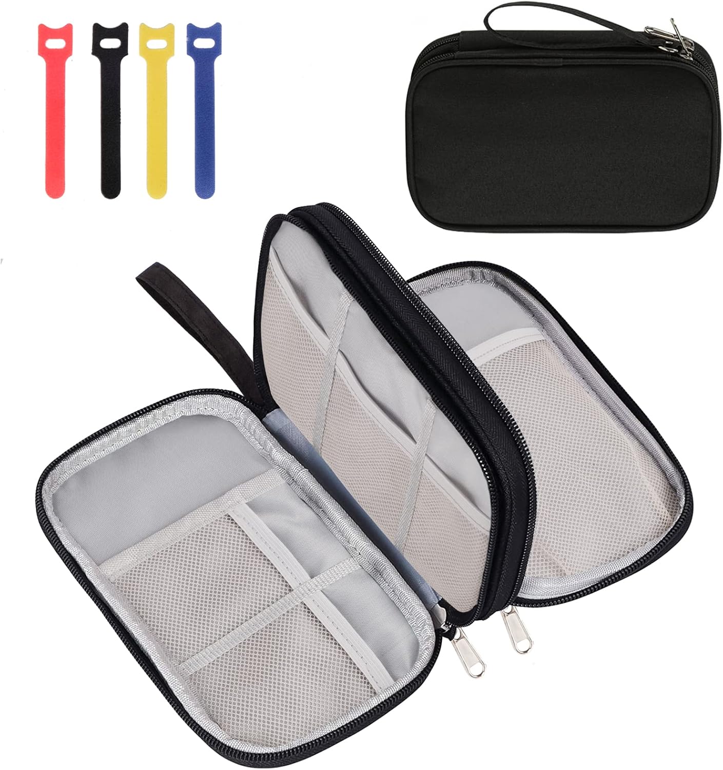 JOLNEX Cable Bag Organiser, Hard Drive Bag, Waterproof Small Cable Bag, Electronic Cable Bag for