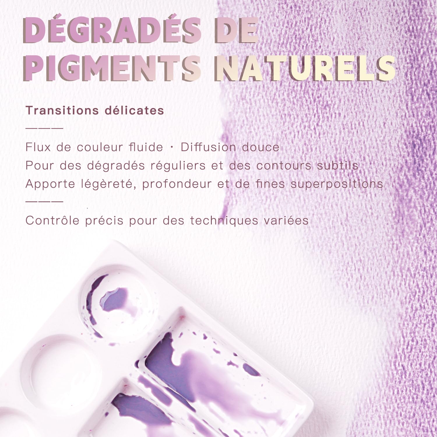 Peinture Aquarelle Opaque - Set de 24 Aquarelles Semi-humides avec Palette de Mélange | Faible Saturation, Couleurs Mates et Haut Pouvoir Couvrant | idéal pour Artistes et Amateurs