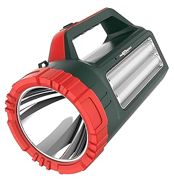 Pick Ur Needs Long Range Search Torch Light Emergency Rechargeable Handheld Torch + Side 2 Tube (Red)