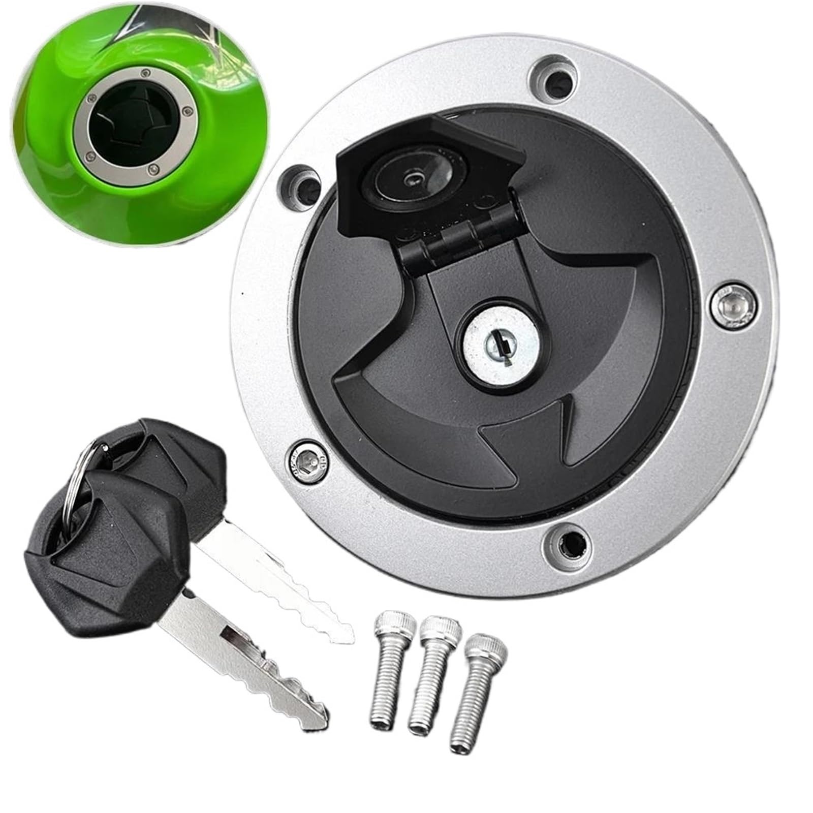 Tapa De Tanque Combustible Motocicleta Con Llave Para Z750 Z800 Z1000 Para ER400 ER-4N Para Ninja 1000 Para ZX1000 ZX-14R ZX6R ZX10R ZX636 Tapa Tanque Moto