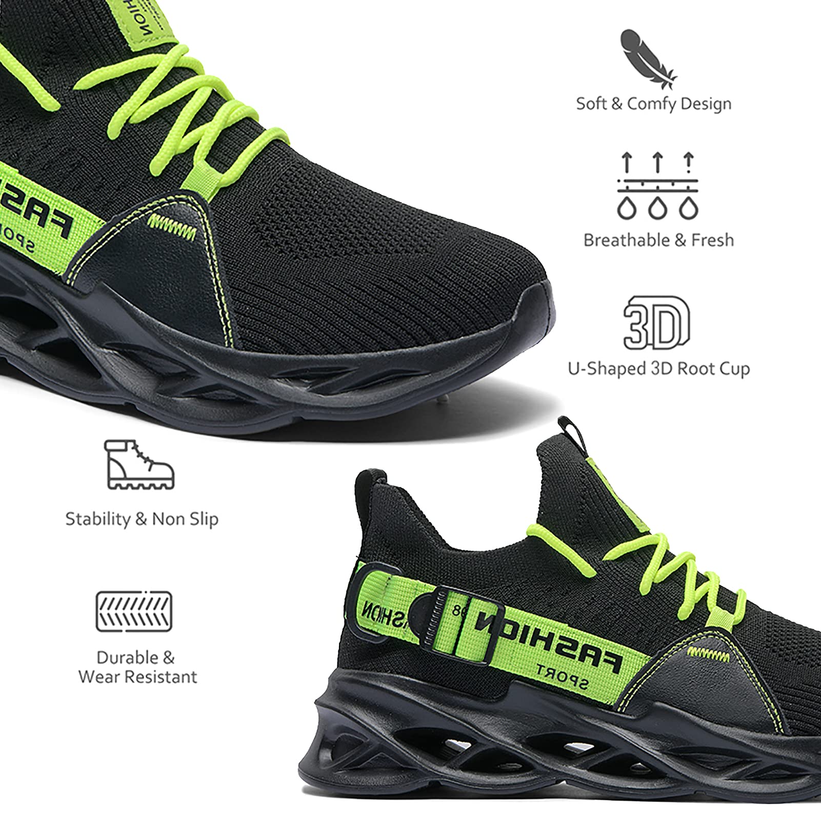 Scarpe Running Uomo Ginnastica Sneaker Donna Leggere Traspirante Outdoor Sportive Calzature da Corsa Pallavolo Tennis Nero Verde Bianco Rosa Giallo Grau Orange Viola Rosso Marrone EU 36-46