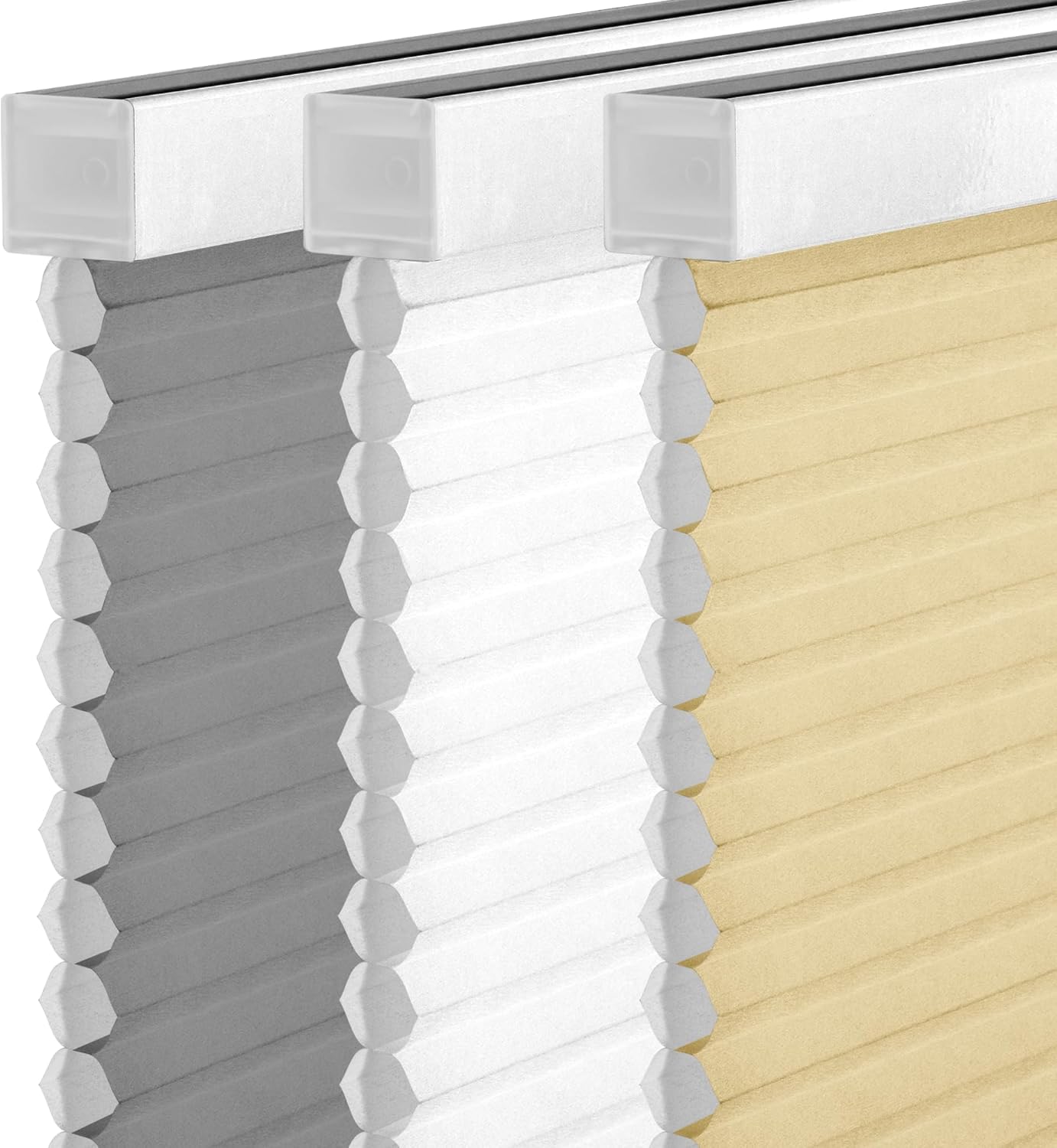 Cordless Cellular Shades Blackout and Light Filtering Honeycomb Blinds, Privacy Protection Window Shade for Living Room, Bedroom and Office, Beige, Light Filtering, 34" Wx64 H