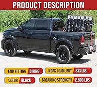 Vista 2 de Mytee Products - Red de carga resistente de 6' x 8' para cama de camioneta con anillos en D y accesorios de sujeción - Resistente red de carga