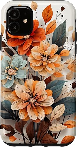 Funda para iPhone 11 Cute Fall Flower Sublimation Clipart Autumn Leaves