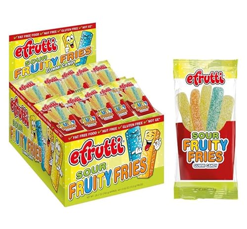 E.frutti Sour Fruity Fries Gummi Candy, 0.55 onzas (paquete de 48)