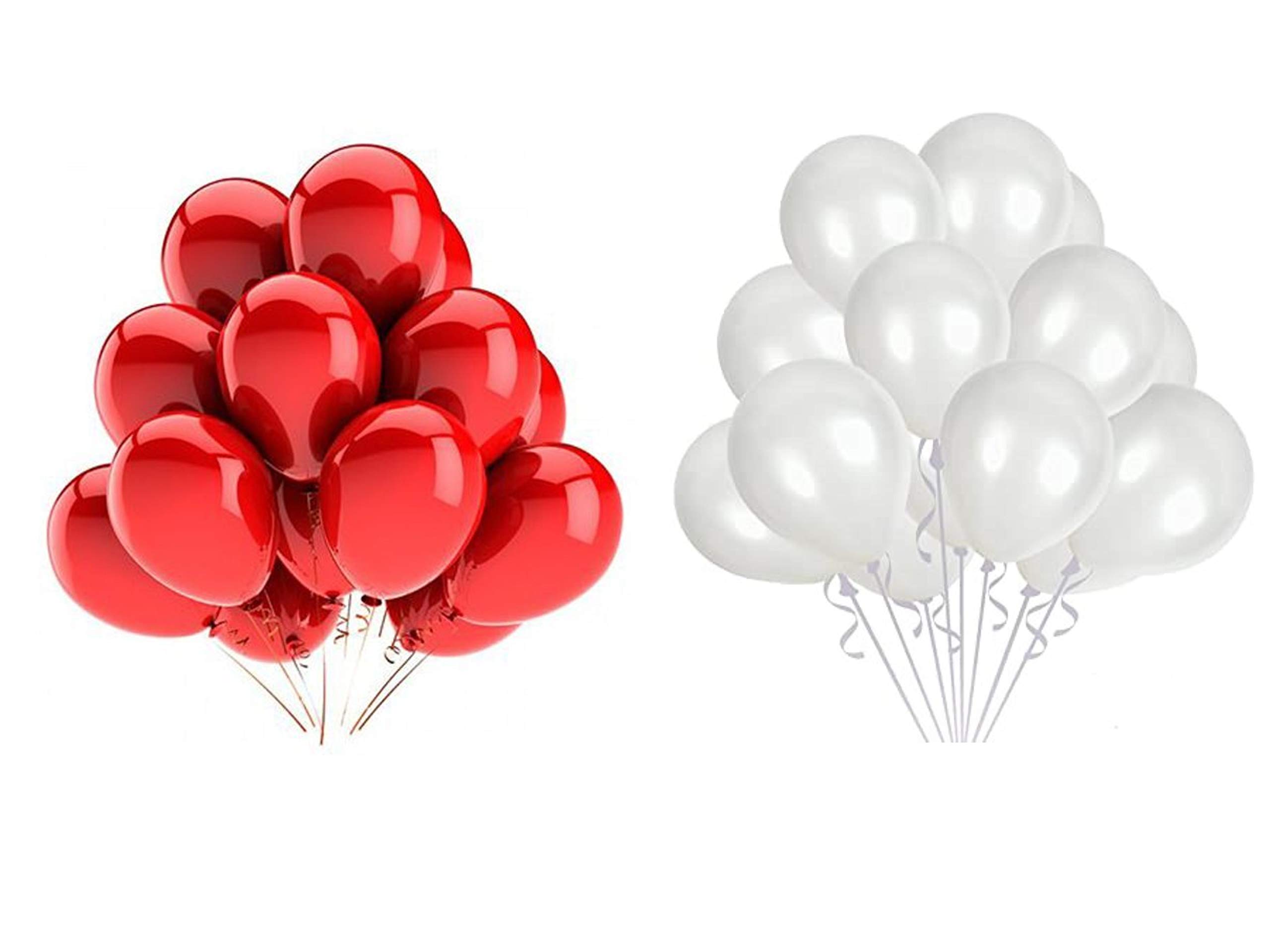 Vail Creations MADE IN INDIA 10inch Metallic Balloons for Birthday Decoration/Anniversary Party Decoration(Red + White,Pack of 50)-image-47