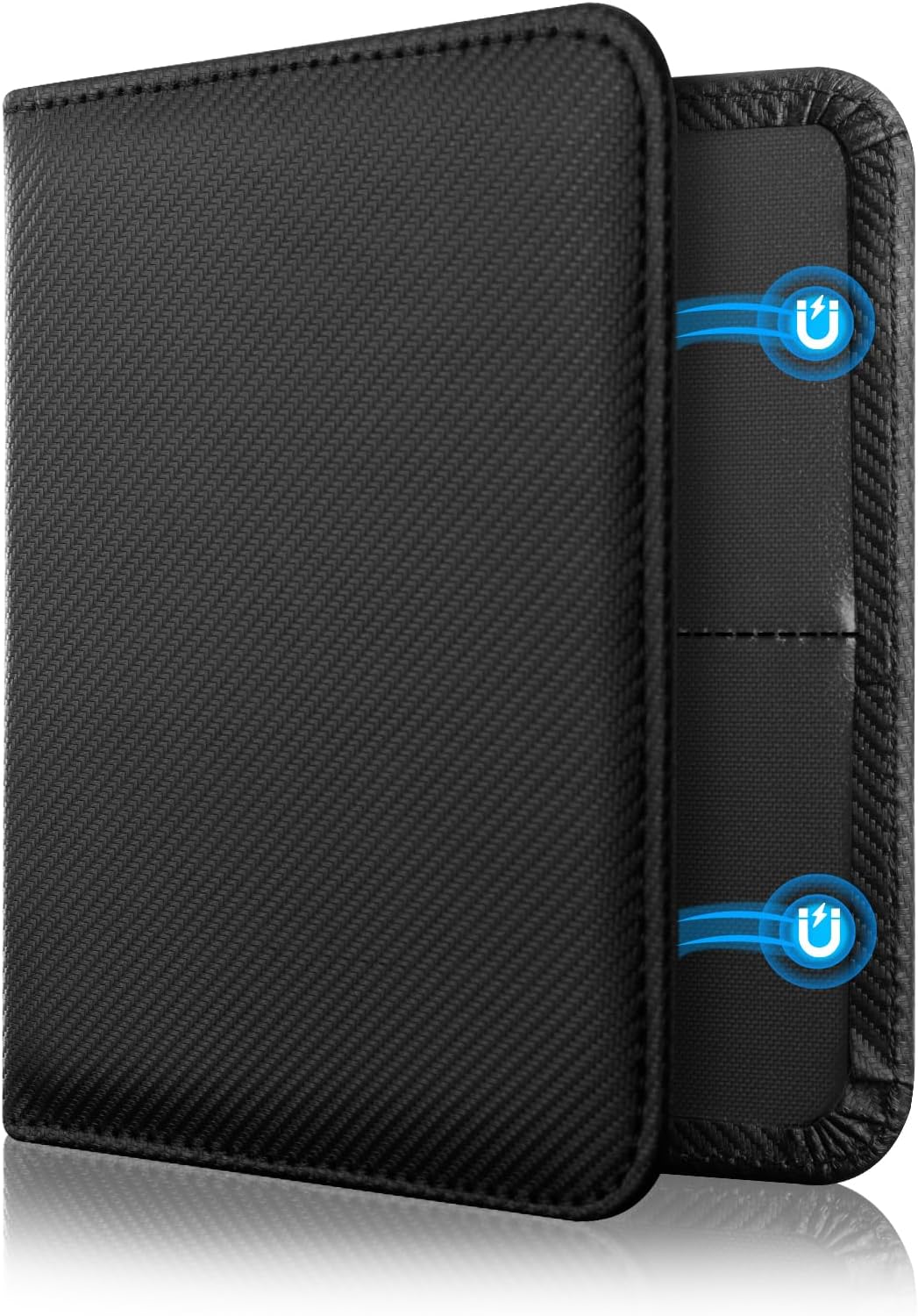 Product image of CoBak Kfz Zulassungs Fahrzeugschein Hülle und Versicherungshalter – Magnetverschluss Auto Organizer für das Handschuhfach im, Zubehörtasche für wichtige Dokumente Karten(Carbonfaser Schwarz)