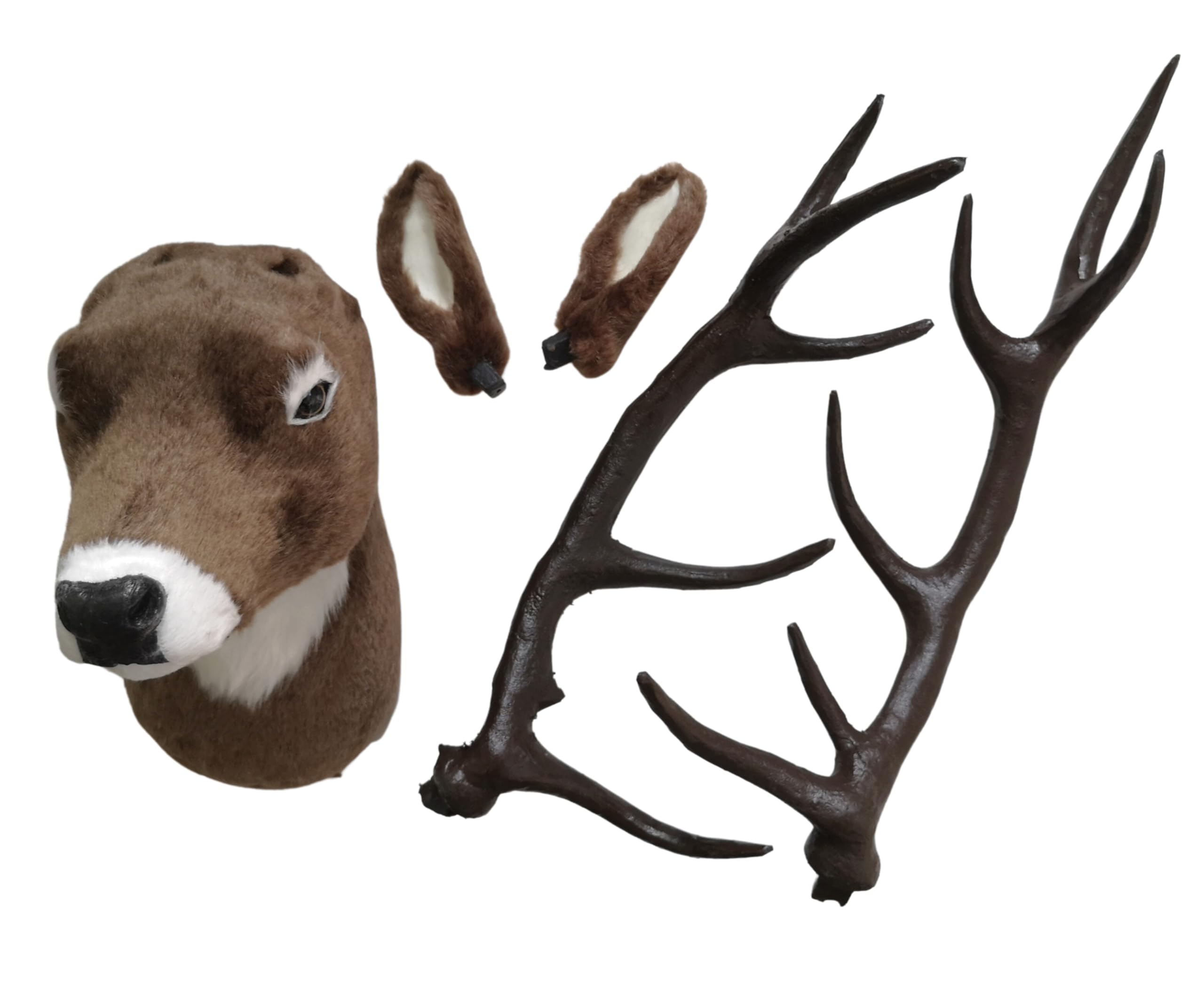 Generisch XXL groß Deko Figur Wand Hirschkopf Hirsch braun Rentier Geweih Wanddekoration