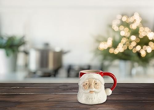 Miniatura 6 de DEMDACO Santa Classic - Taza de café de cerámica de 4.5 pulgadas, color blanco y rojo