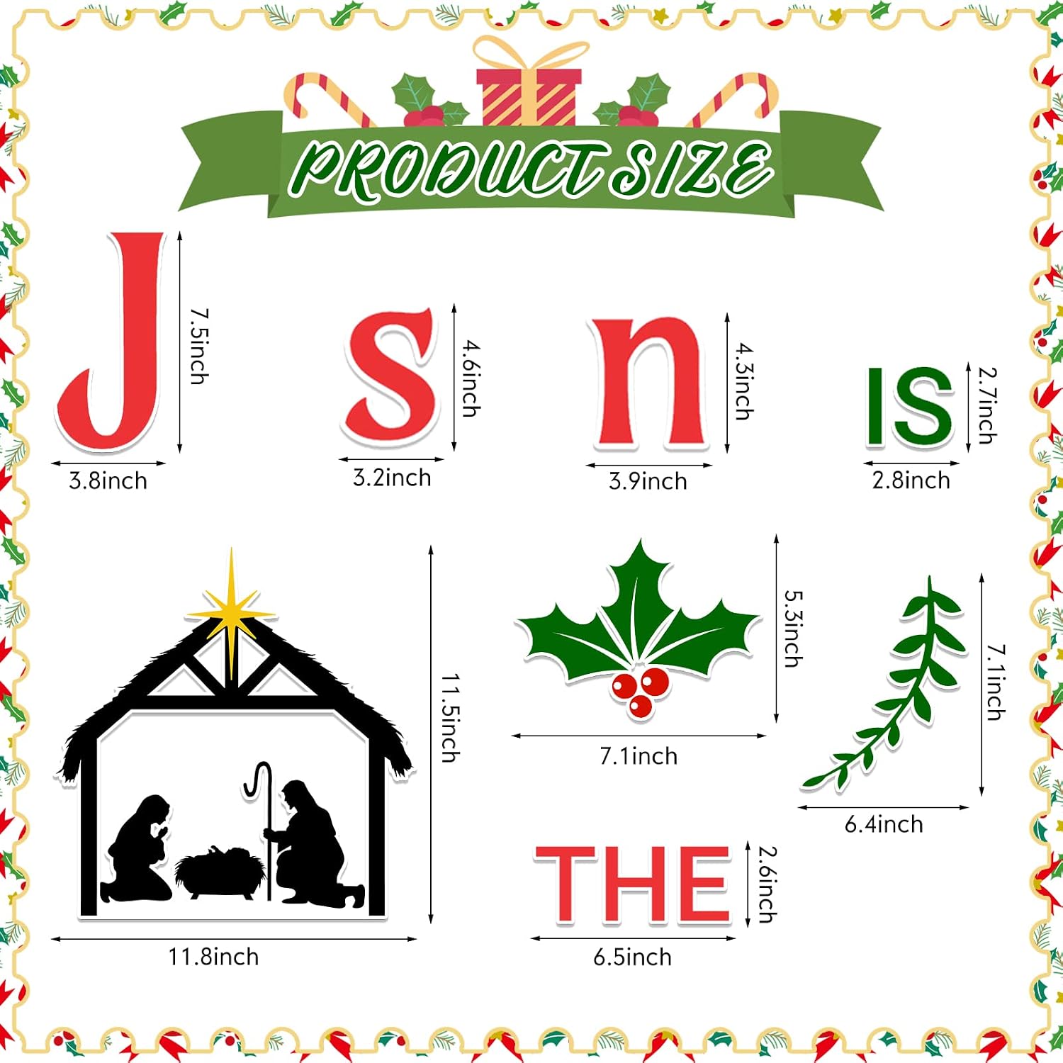 LEIFIDE 31 Pcs Garage Door Christmas Decorations Garage Door Magnets Christmas Nativity Scene Magnetic Sticker Decor Jesus is The Reason for The Season Religious Manger Waterproof Sticker Car Decor
