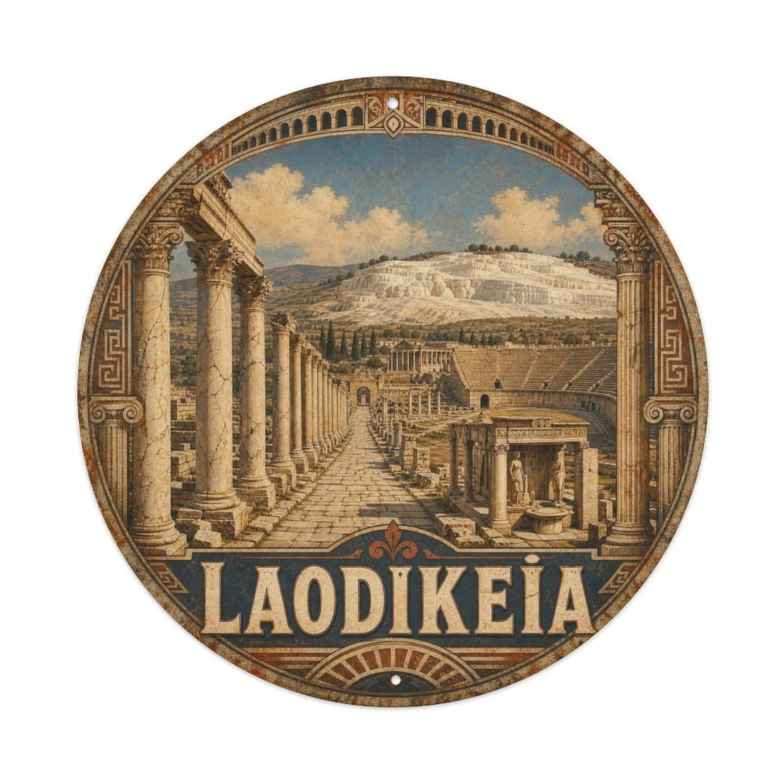 Denizli Laodikeia Anatolian Travel Classic Rustic Metal Tin Sign