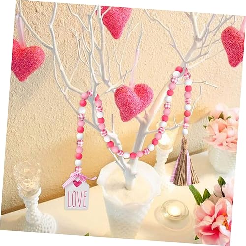 Miniatura 5 de Colgante de cuentas de borla DIY decoración de borla para el día de la madre, guirnaldas de cuentas de madera para el día de San Valentín,