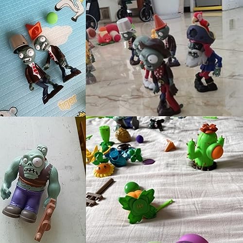 Miniatura 6 de Plantas Zombies 2 juguetes 14 piezas, incluyendo mapa de batalla, juguetes zombies de Navidad y Halloween, juguetes de PVZ, suministros de fiesta