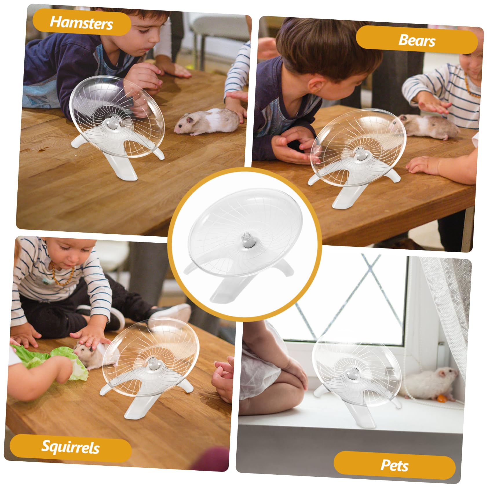 INOOMP 3piezas Rueda De Ejercicio Silenciosa para Hámster y Pequeños Roedores para Hámsters Chinchillas y Ardillas Accesorio De Cuidado para Mascotas Pequeñas Diseño Ergonómico y