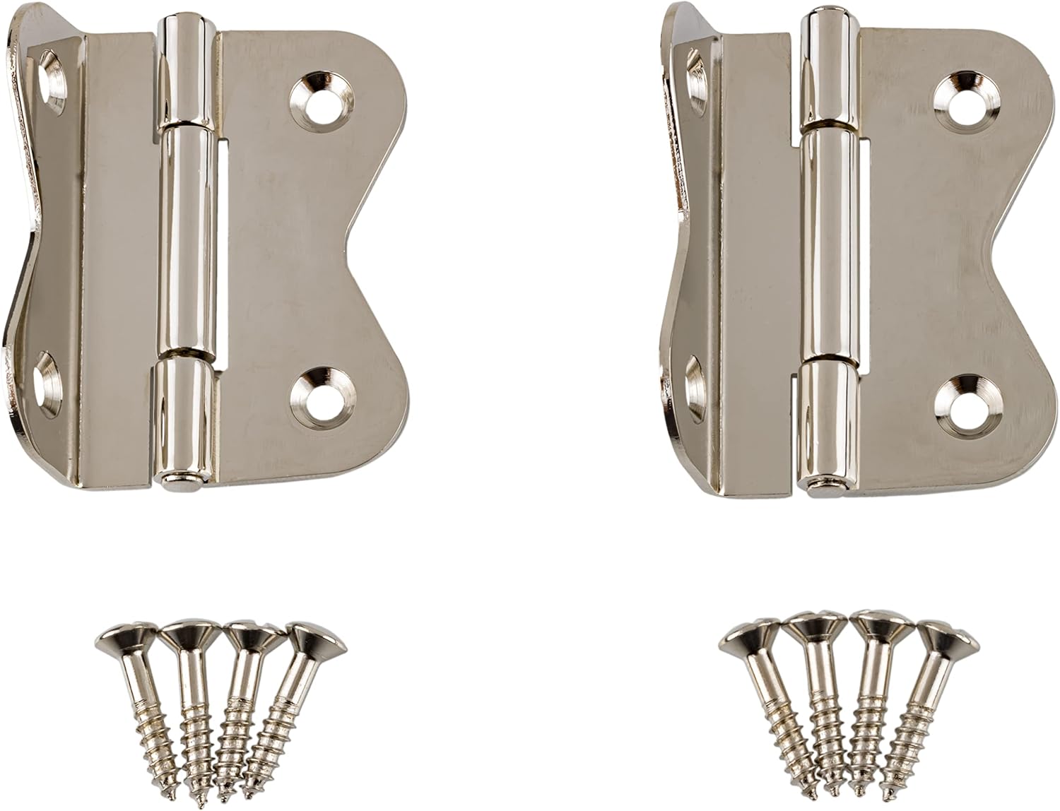Large Nickel Plated Offset Hoosier Type Butterfly Cabinet Hinges | 1 Pair/Pack | Hoosier Type Cabinet Reproduction Hardware | UA-210-HPN (1)