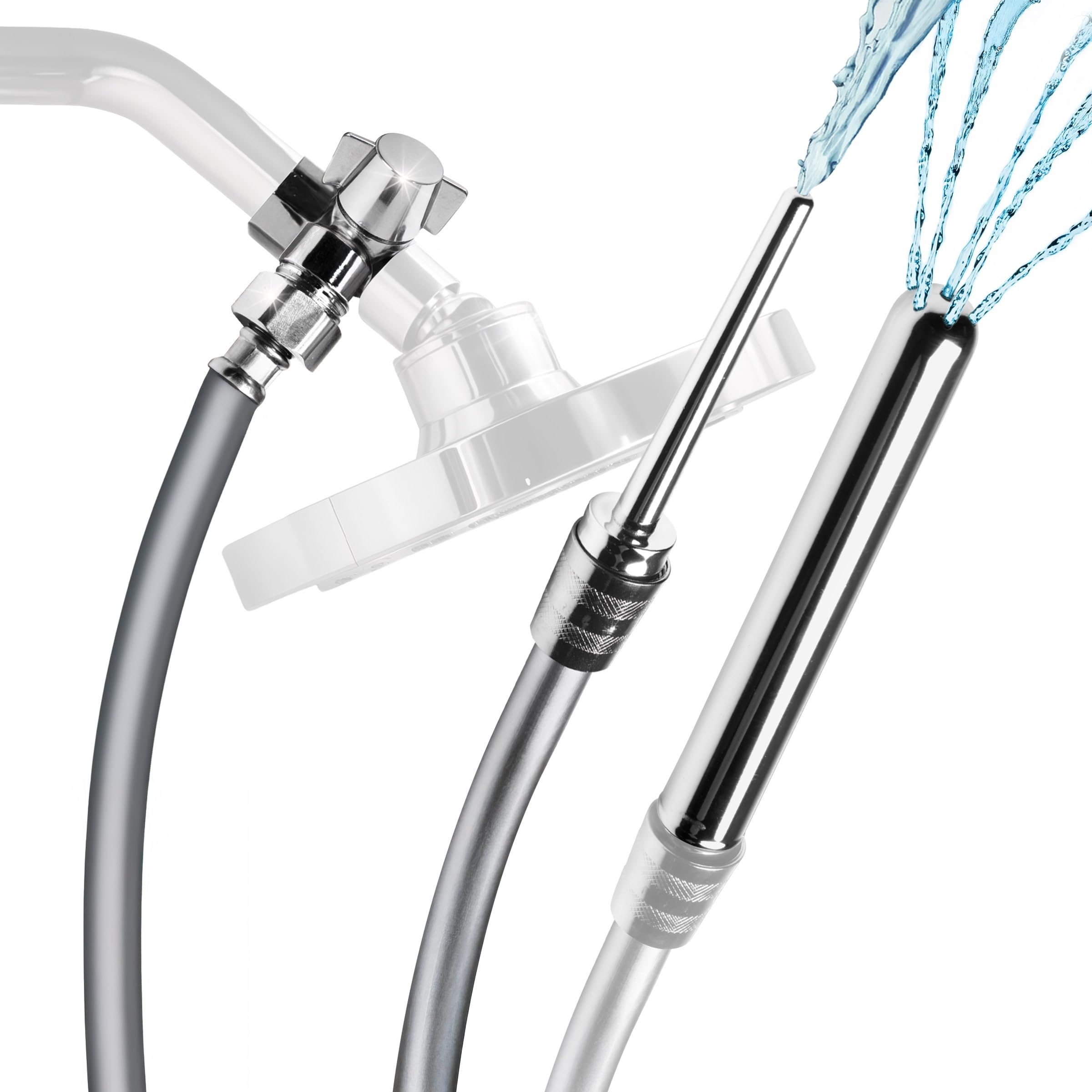 Cleanstream Shower Enema Set for Beginners, Men, Women,5 Piece Set, Grey.