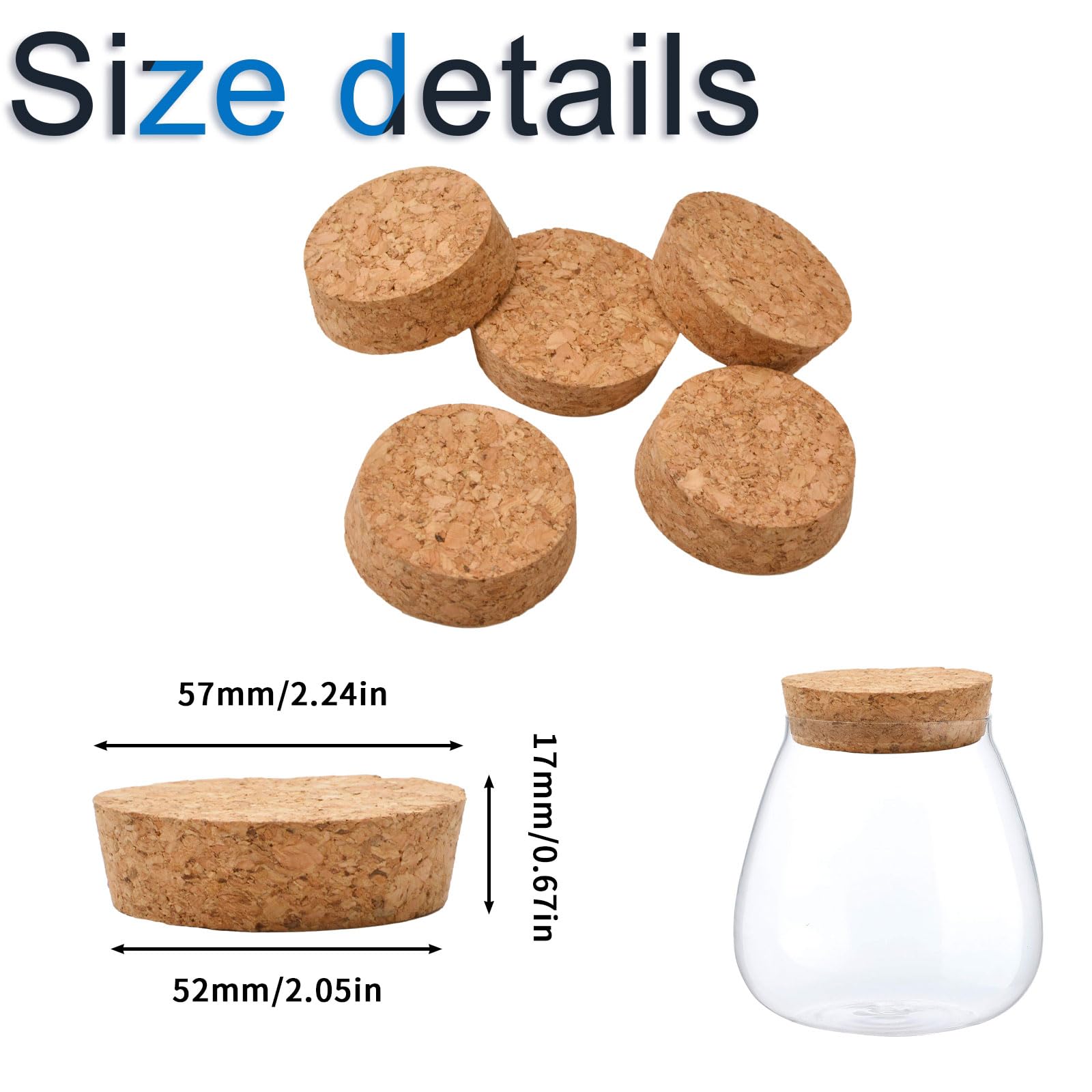 INCREWAY 2 Tappi In Sughero Affusolati 91x85x20 Mm Per Bottiglie Da 86-90 Mm – Naturali, Ecologici E Adatti Al Fai-da-Te