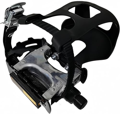 Miniatura 7 de YBEKI Pro-Grade Spin Bike Pedals with Toe Clips & 4D Adjustable Straps - 9/16" Alloy Spindle for Mountain Road Bikes/Peloton/Schwinn/Sunny Bikes |