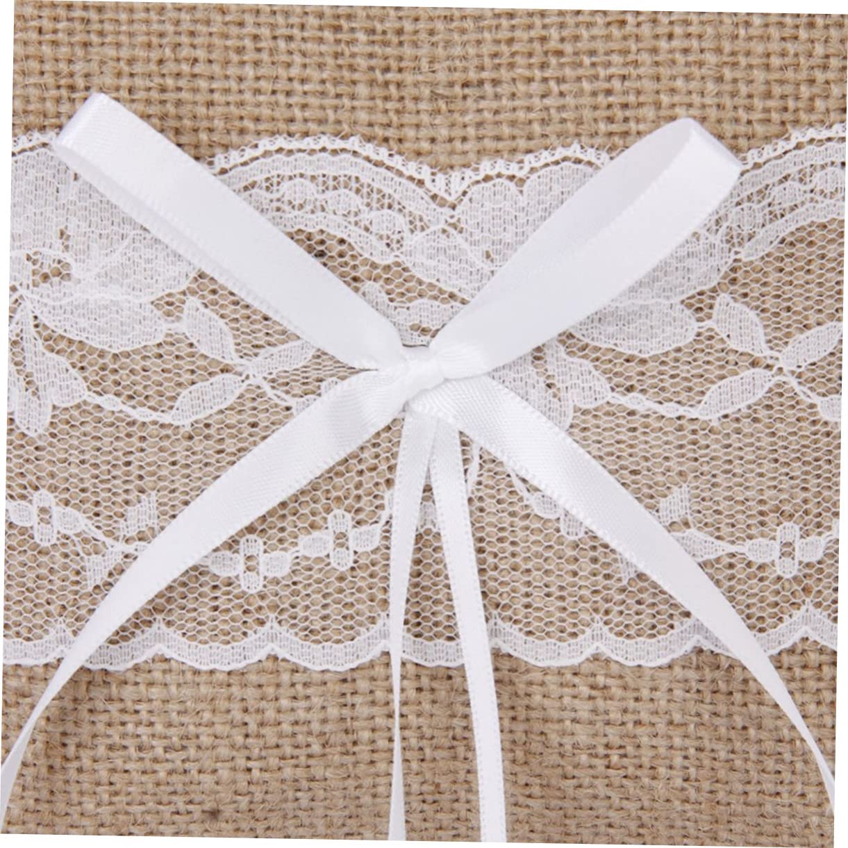 Ciieeo Set Di 2 Cuscini Portafiori in Iuta E Pizzo Da 6 Per Decorazioni Rustiche Da Matrimonio in Stile Country.