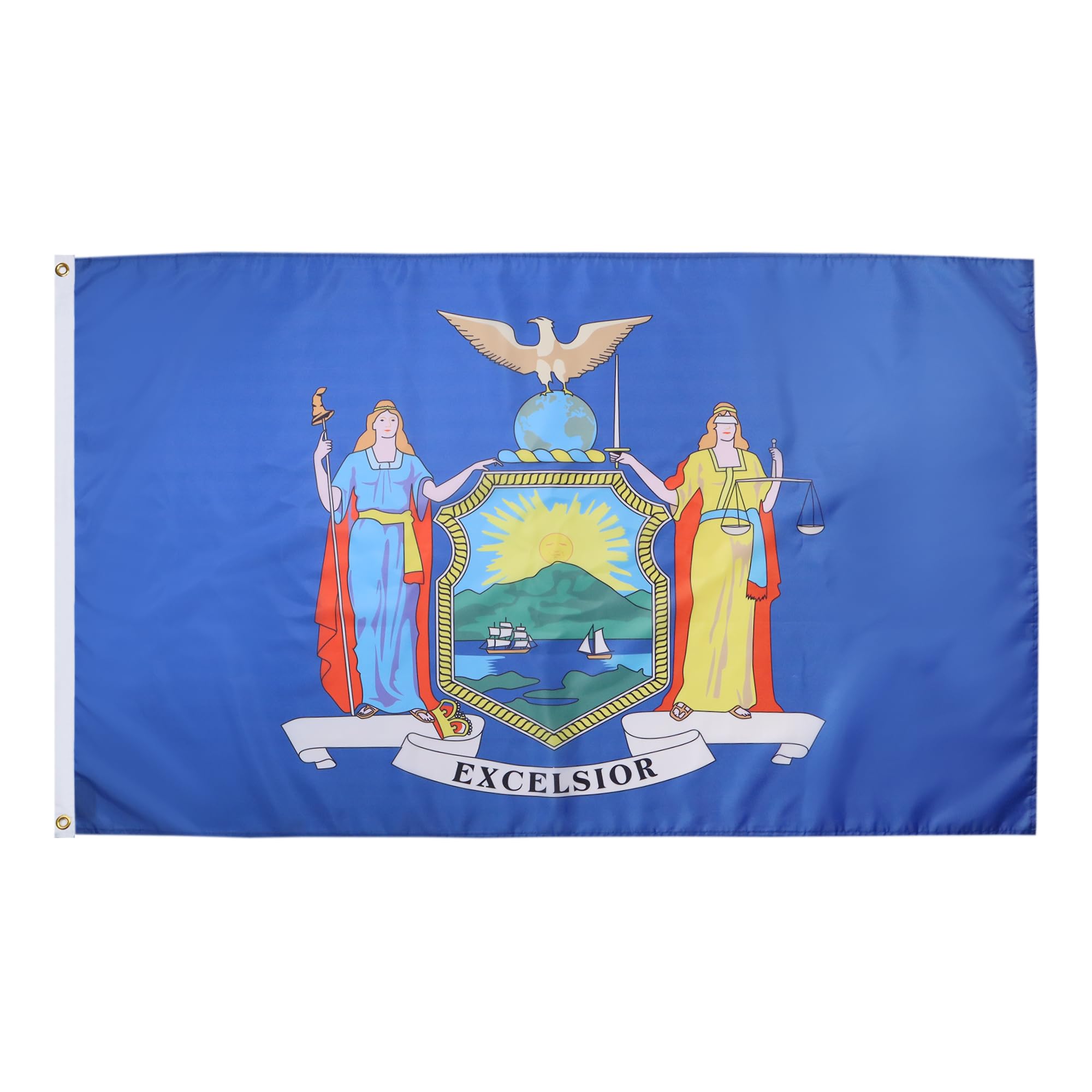Bandiera Monocolore Azzurro 150x90cm - AZ FLAG - Poliestere Leggero Con Occhielli Metallici - 2