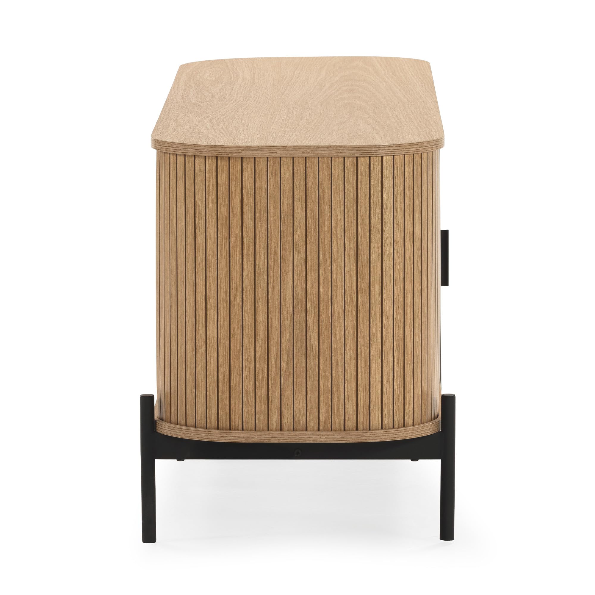 HOMN LIVING Mueble TV Mónaco 2 Puertas 2 Huecos Color Roble, 140 cm (Ancho) 40 cm (Profundo) 55 cm (Altura)