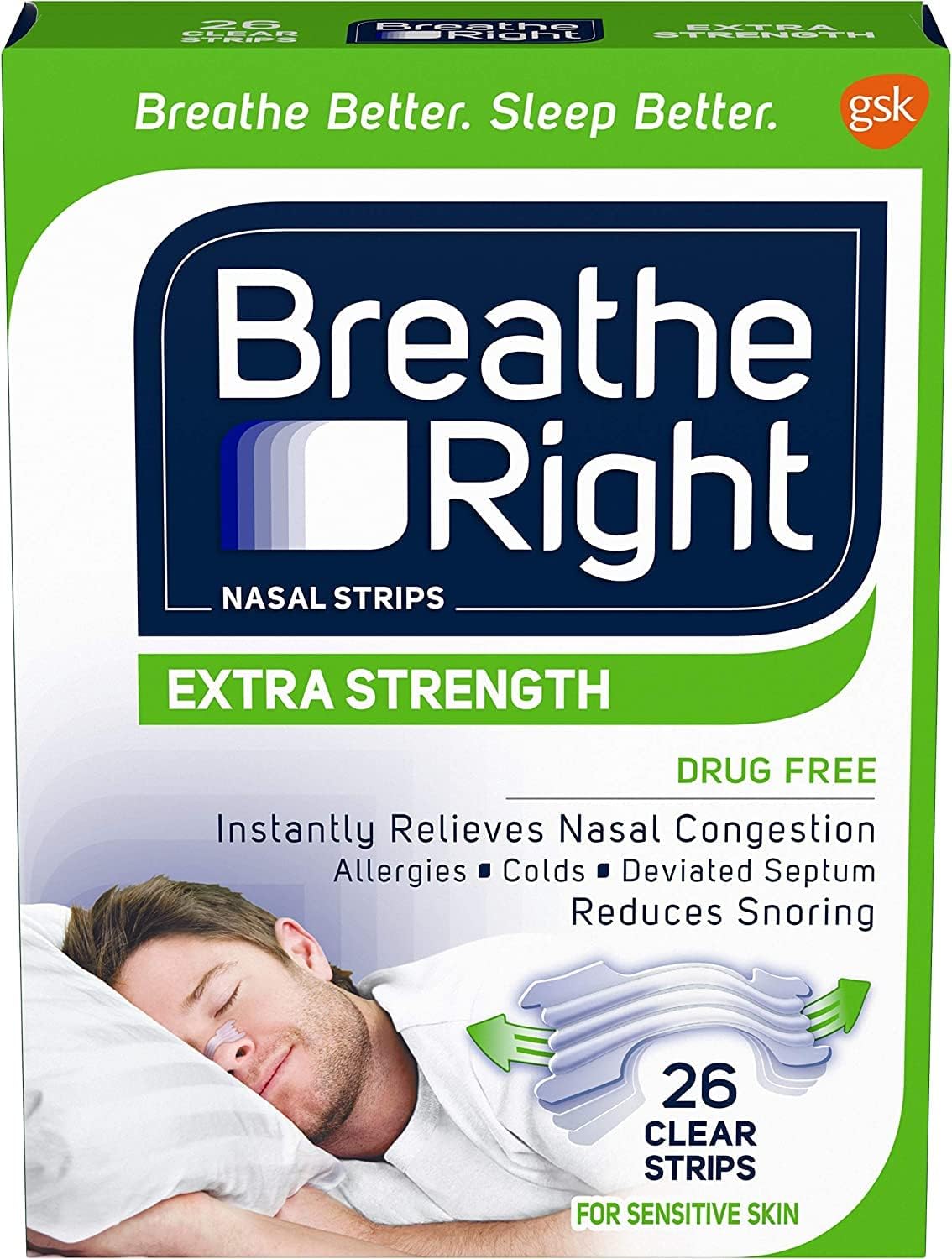 Extra Strength Clear Drug-Free Nasal Strips for Congestion Relief, 78 Count