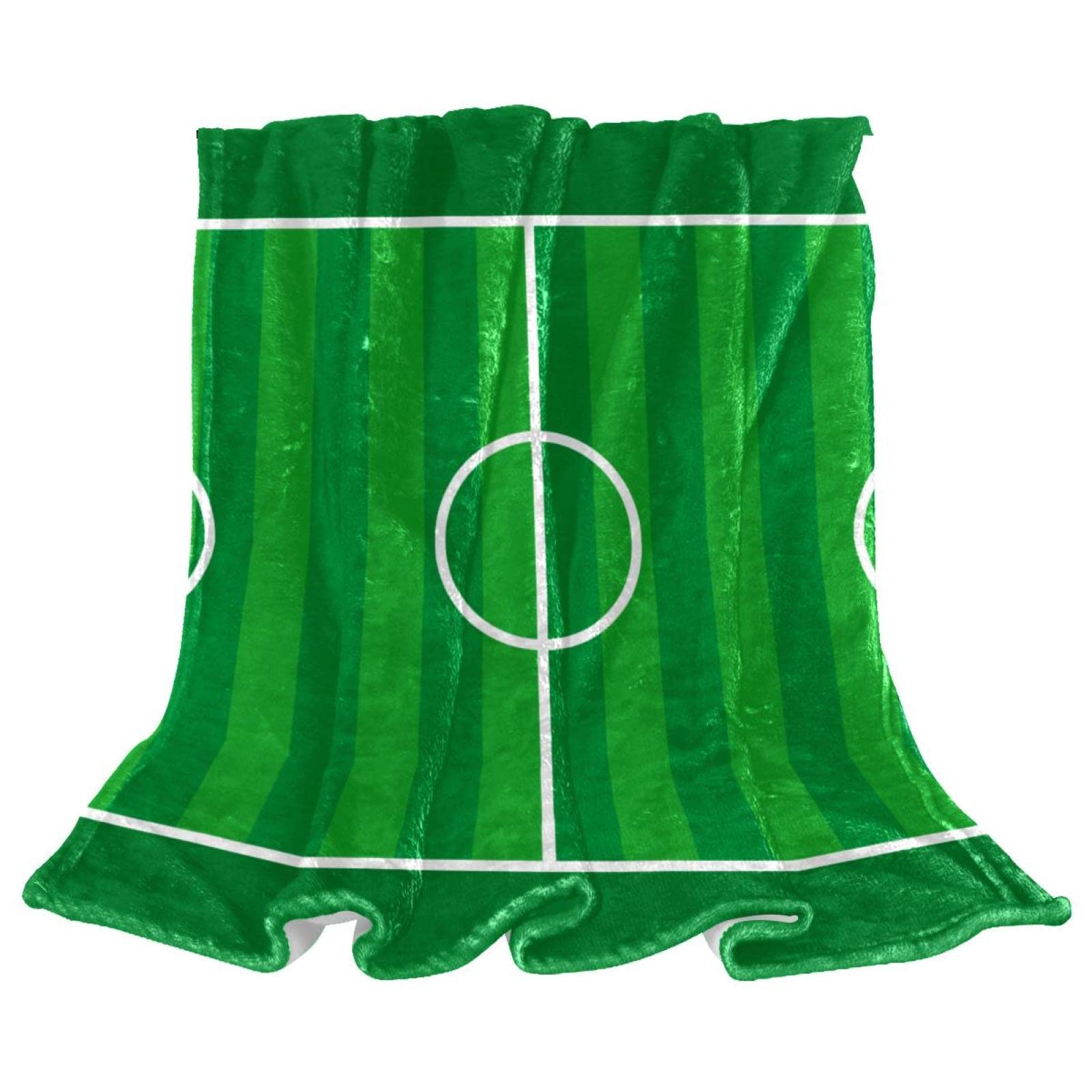 Jeté de canapé football pelucheux et léger coloris vert