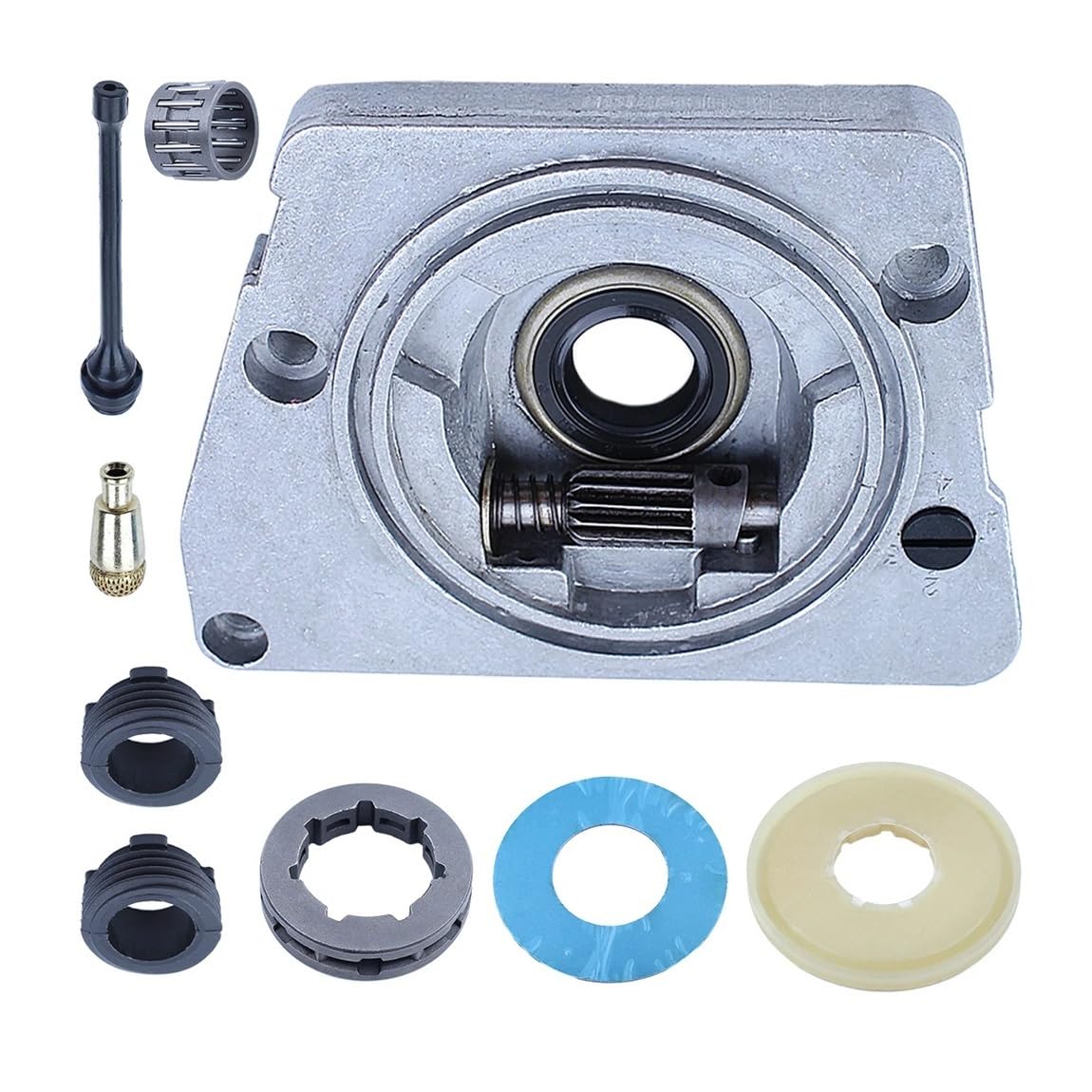 Kit de Engranaje helicoidal de piñón de llanta de engrasador de Bomba de Aceite Compatible para motosierras 61 66 266 XP 268 272 272XP