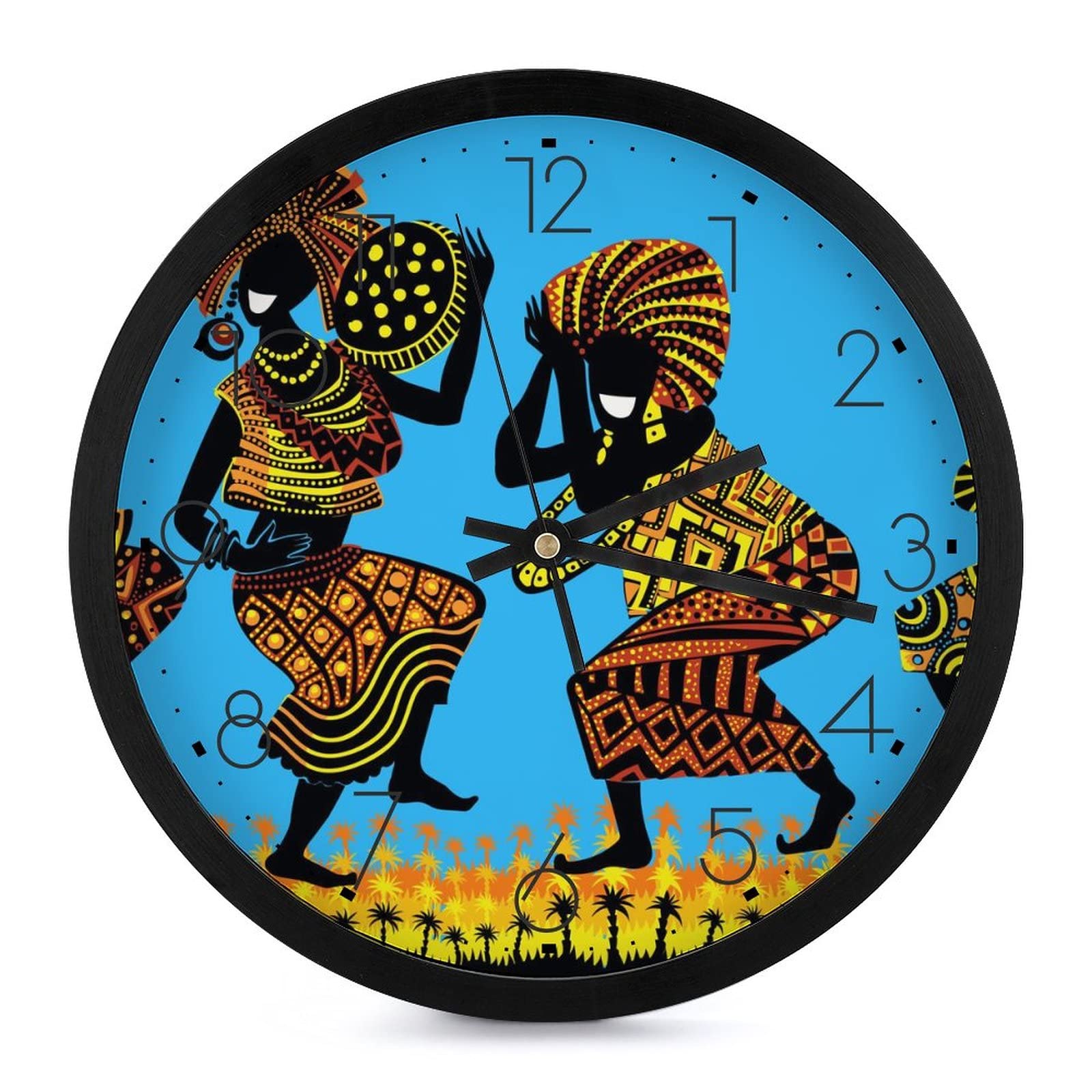 Horloge africaine moderne silencieuse pour supprimer les tics-tacs agaçants au bureau