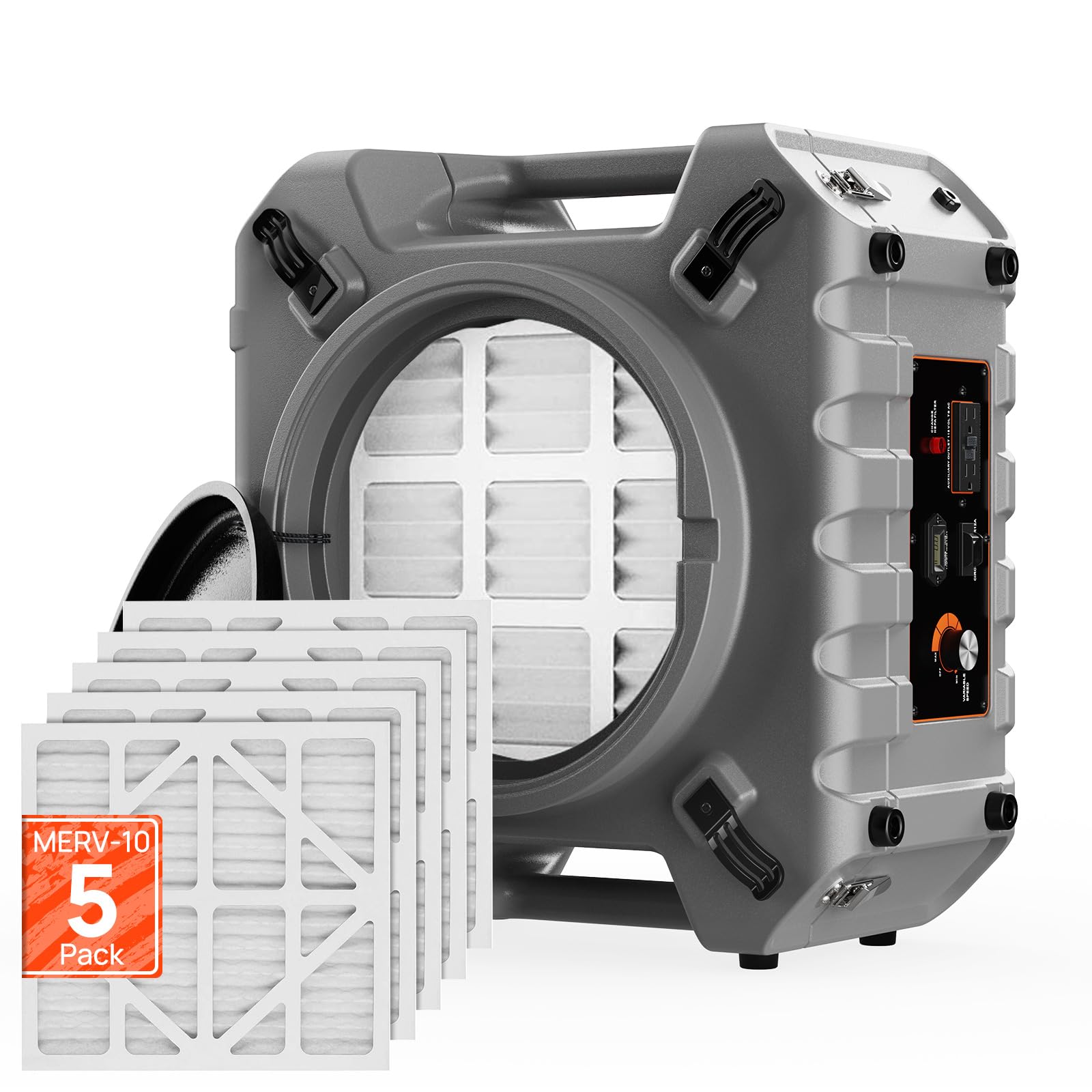 Abestorm HEPA Air Scrubber with 3 Stage Filtration System Industrial Commercial Air Purifier for Damage Restoration Stackable Negative