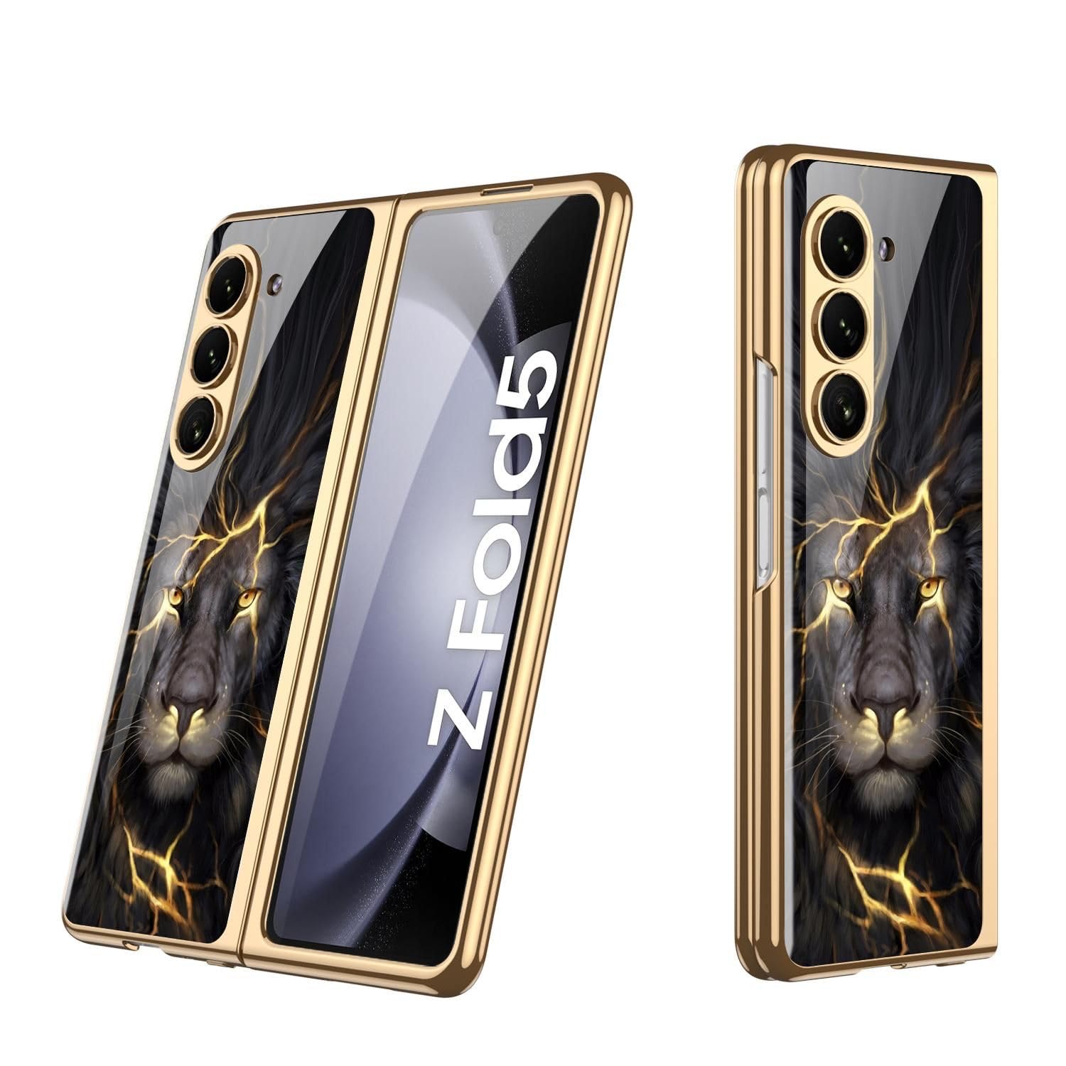 Back Cover for Samsung Galaxy Z Fold 5 Glossy Black and Gold Lion Shockproof Mobile Cover(Black, Pack of: 1) (B0CVYZ97SK) Amazon Price History, Amazon Price Tracker