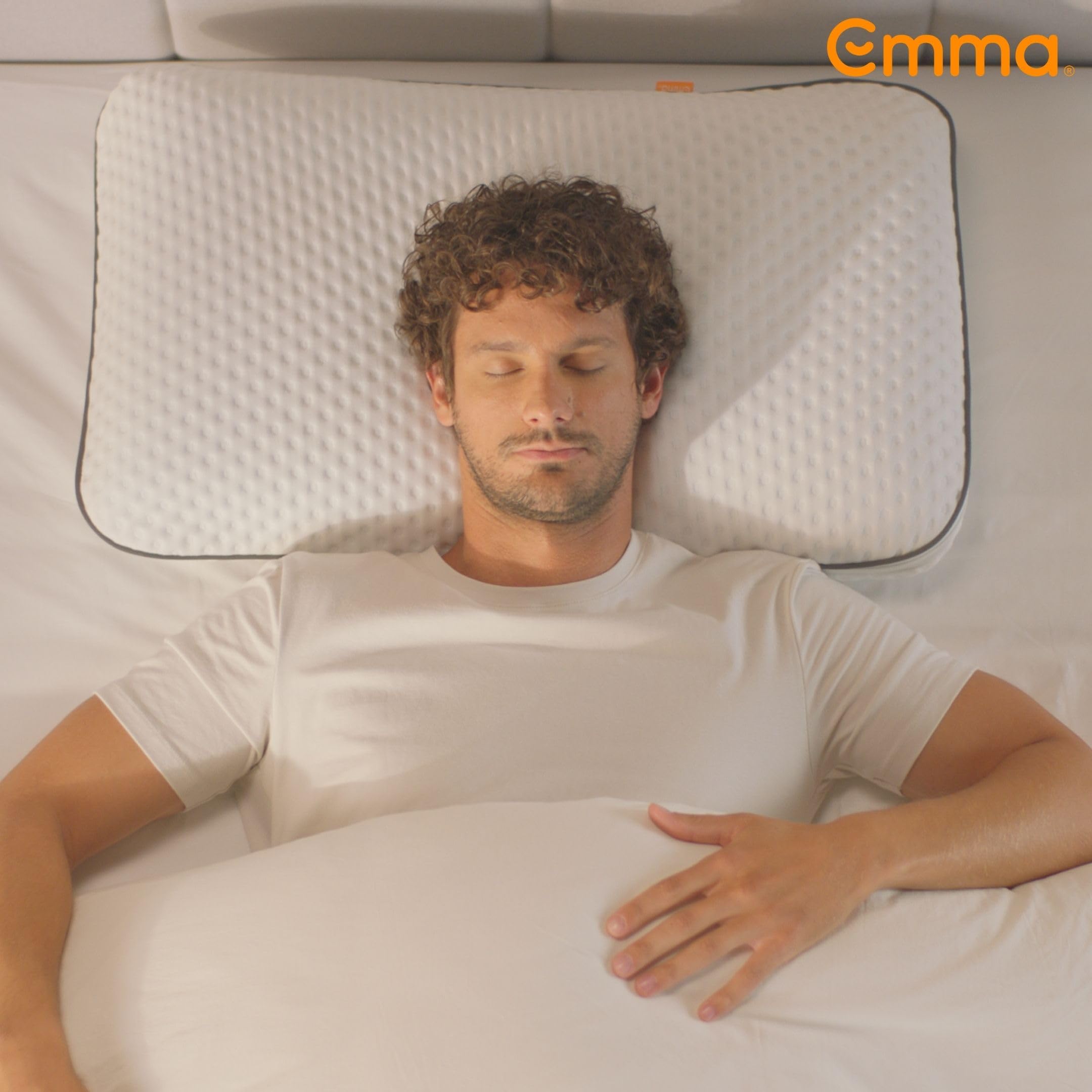 Emma Premium Stützkissen 80x40 – Ergonomisches Nackenkissen mit Thermosync Technologie – Kühlendes Memory Foam Kopfkissen, Höhenverstellbar für Seiten-, Rücken- & Bauchschläfer – Waschbarer Bezug