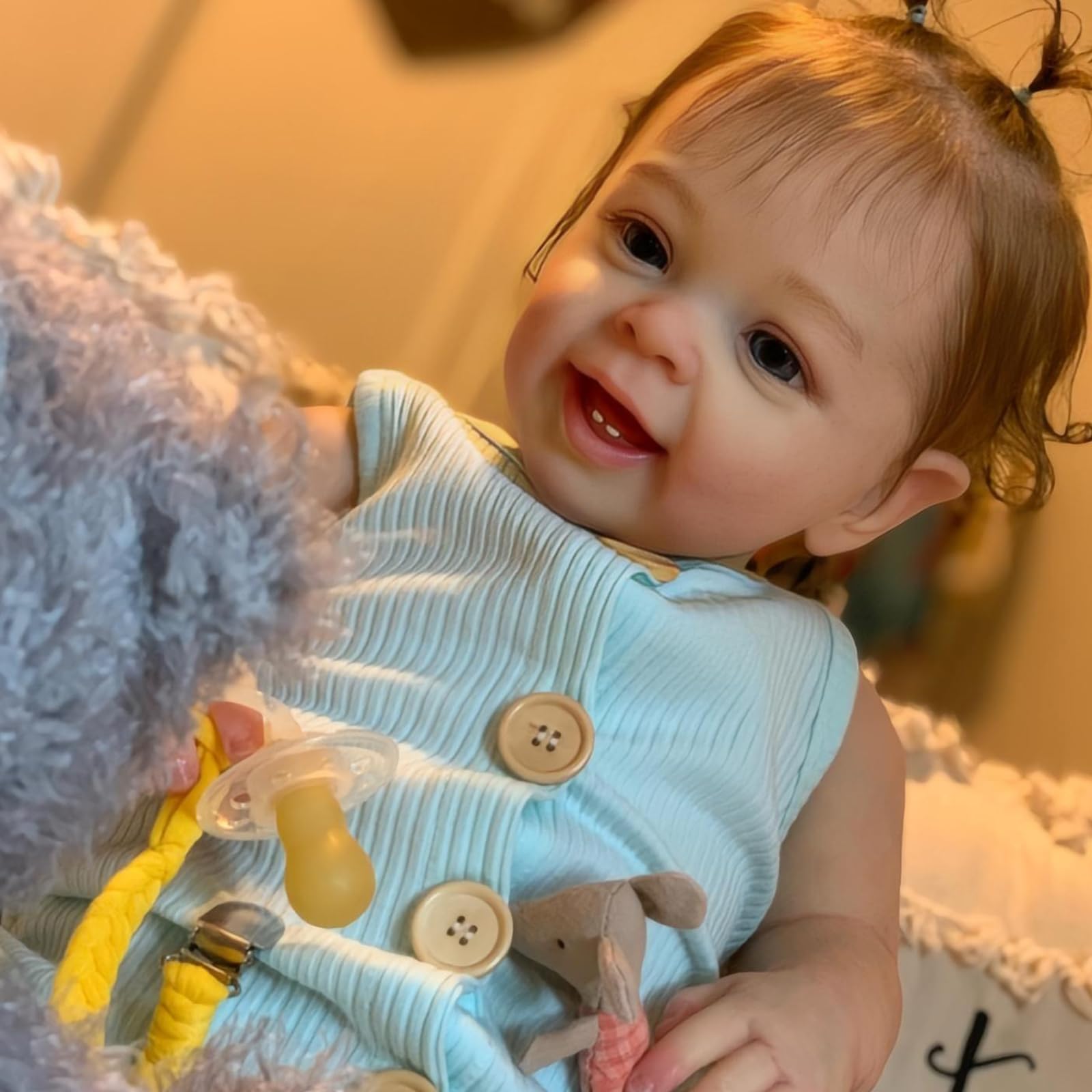 24 Zoll 60 cm Reborn Baby - Reborn Puppe Junge Lebensechte Babypuppe Reborn BabysPuppen Weicher Handgemachte Realistische Wiedergeborene Sieht aus wie EIN echtes Baby Mädchen