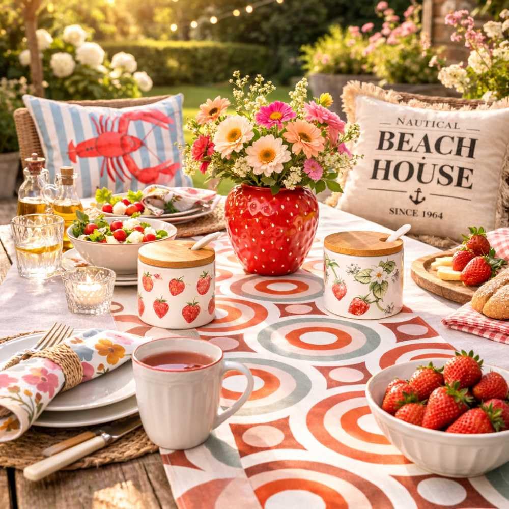 AltoBelli Kissen Beach House Beige mit Füllung 45x45 cm Maritime Deko