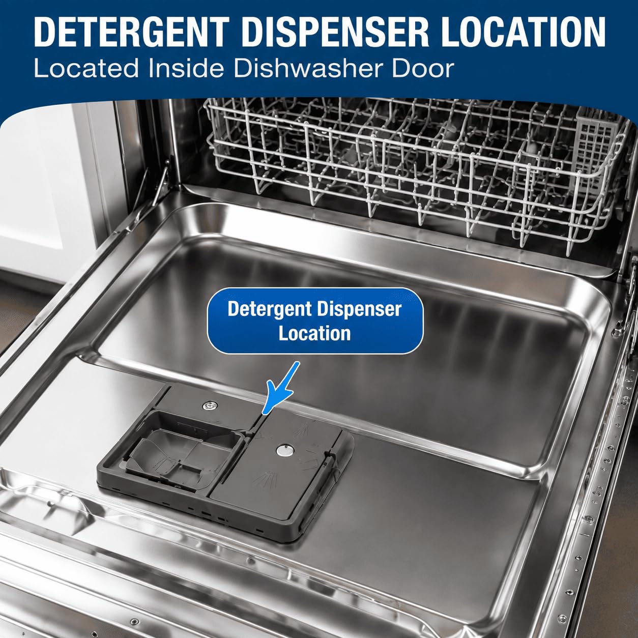 Dispensador Lavavajillas para Whirlpool WFO3T123 2016-2026,Diseño ABS Duradero