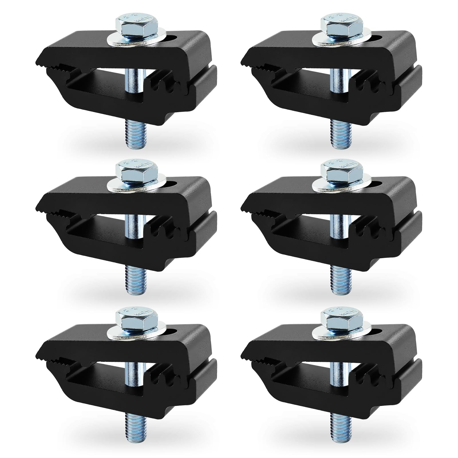 Aluminum Mounting Clamps Tonneau Cover clamps Truck Topper Clamps for Camper Shell?Truck Cover, Cap Clamps -6PCS Black