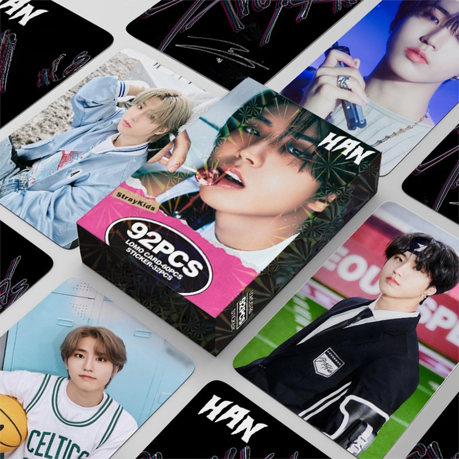 Stray Kids Photocards 92 peças HAN Álbum Cartões de fotos