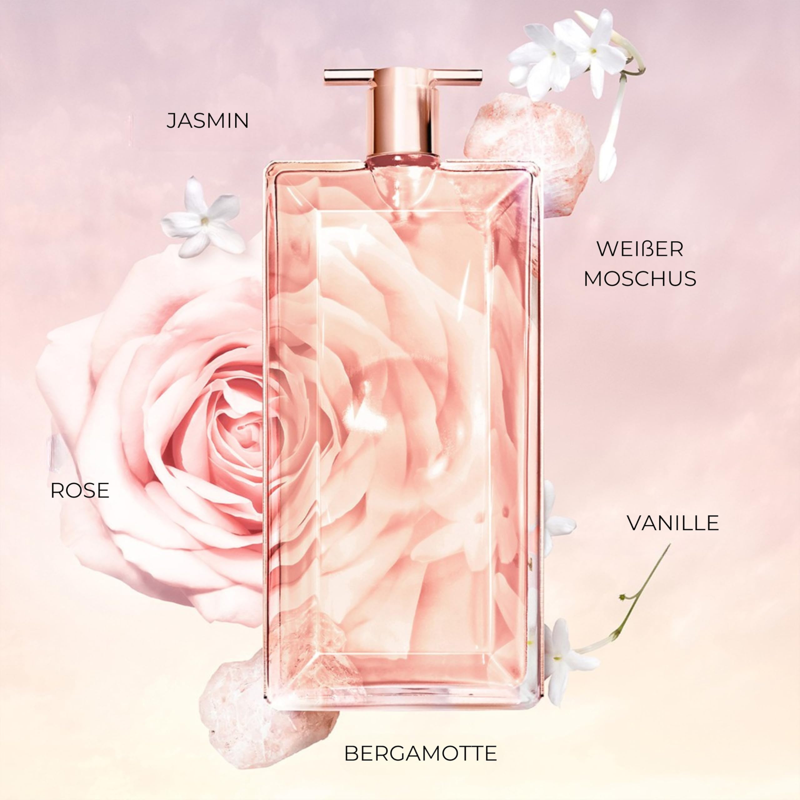 Lancôme Idôle Eau de Parfum, femininer Duft mit Rose, Jasmin und Chypre-Akkord, nachfüllbar