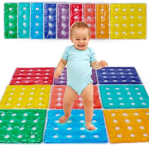 9 baldosas líquidas, azulejos sensoriales, tapetes sensoriales, juguetes sensoriales para niños autistas, tapete de actividad sensorial para juego