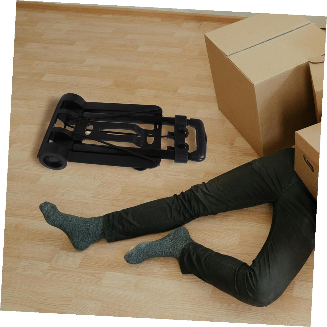 BESPORTBLE Carrito Plegable Ligero y Portátil Ruedas Giratorias, Estructura de Hierro y Base Resistente para Uso Diario y Viajes Cómodos