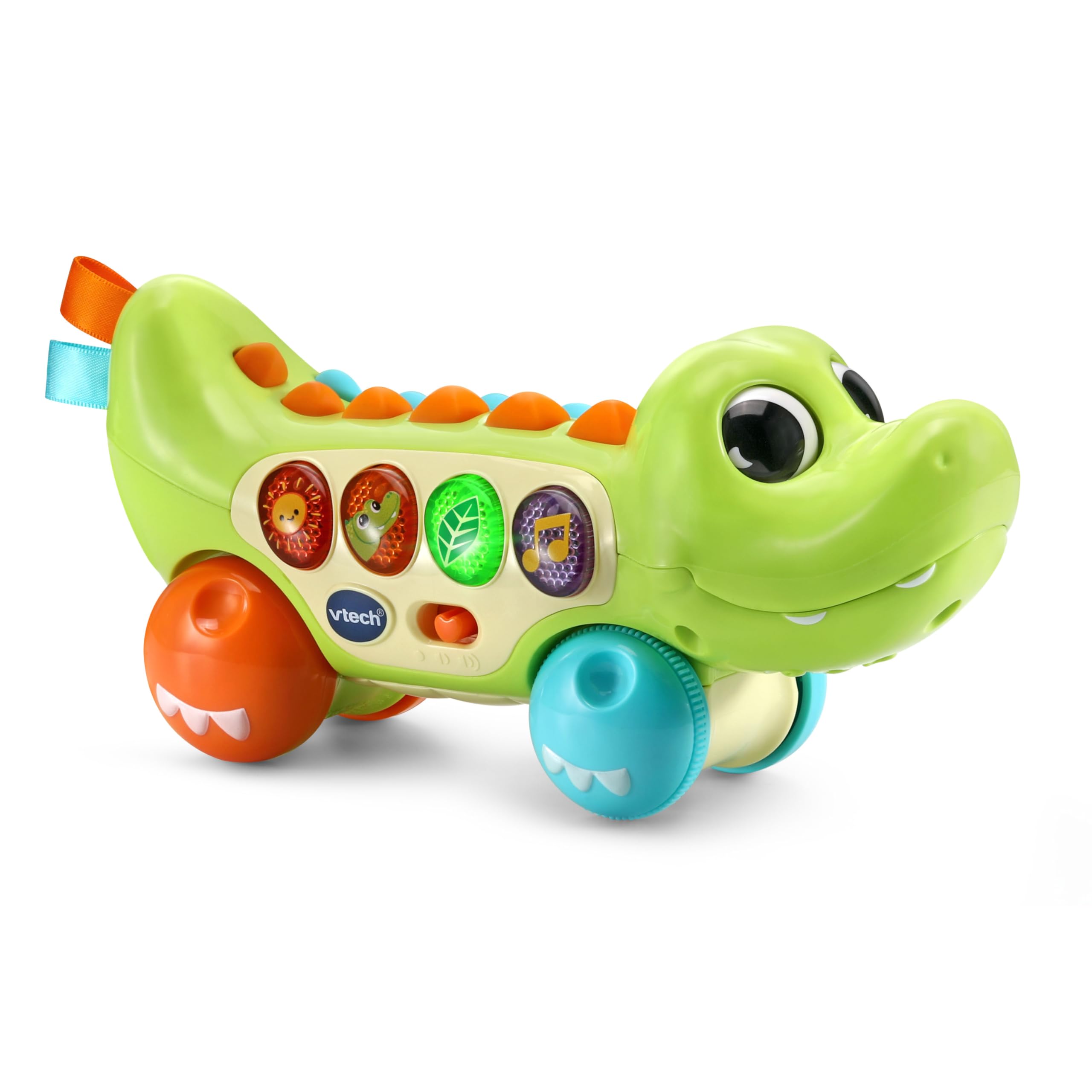VTech Baby Squishy Spikes Alligator Toy - Rolling Animal With Sounds & Textures (6+ Months)